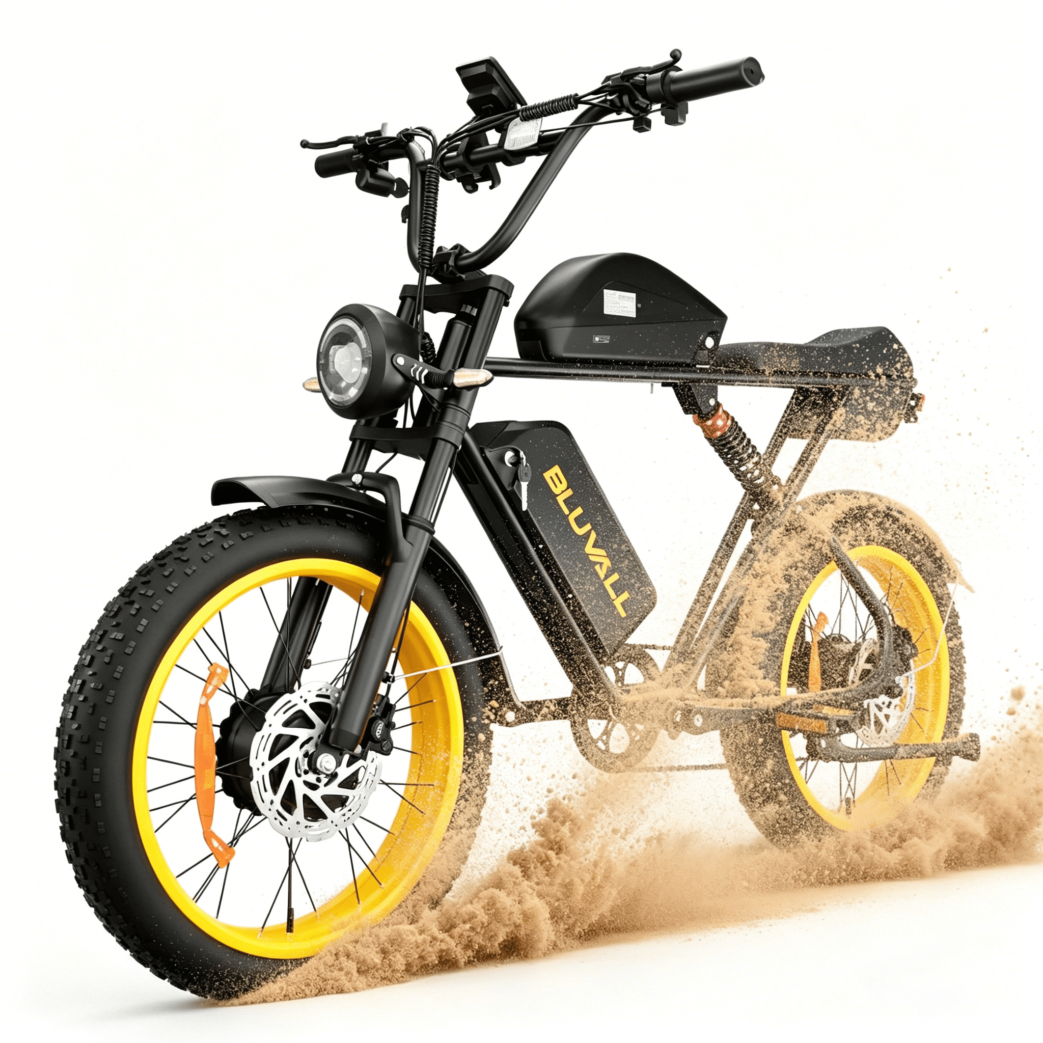 20'' Fat Tire Electric Mountain Bike for Adults, Peak 5000W 52V 46Ah Battery, 120 Miles Long Range, 35MPH High-Speed Ebike, All-Terrain Bicycle with Front Suspension UL2849