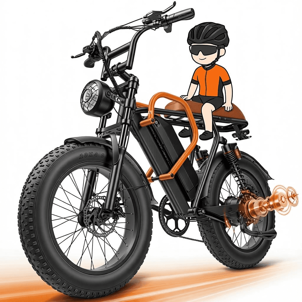 20" Fat Tire Electric Mountain Bike for Adults, 750W Motor 28MPH Electric Bike, Removable 48V 15AH Battery, Dual Suspension & 7-Speed, UL 2849