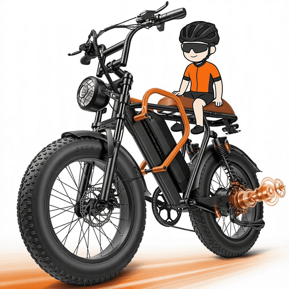 20" Fat Tire Electric Mountain Bike for Adults, 750W Motor 28MPH Electric Bike, Removable 48V 15AH Battery, Dual Suspension & 7-Speed, UL 2849
