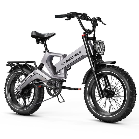 20" Fat Tires Folding Ebike for Adults, 1000W Motor 8-Speed E-Mountain Bike, 48V 40Ah Bulit-in Battery Dirt Sand EBike