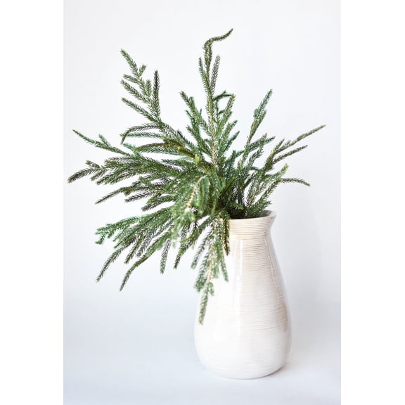 20" Faux Whitewash Green Cypress Spray Stem