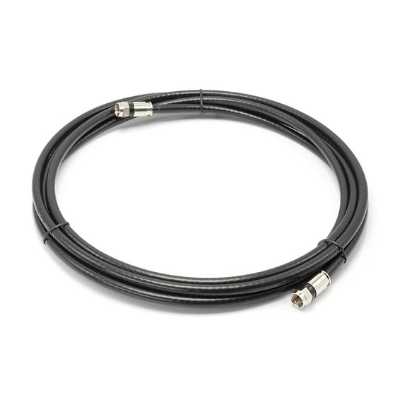 20' Feet, Black RG6 Coaxial Cable (Coax Cable) with Weather Proof Connectors, F81 / RF, Digital Coax - AV, Cable TV, Antenna, and Satellite, CL2 Rated, 20 Foot