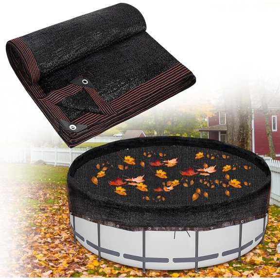 20 Feet Round Leaf Net Cover for Above Ground Pool - Winter Cover Mesh Cover，Pool Safety Net Fits 18FT Above Ground Pools, Keeps Leaves Out of Your Pool （Black）