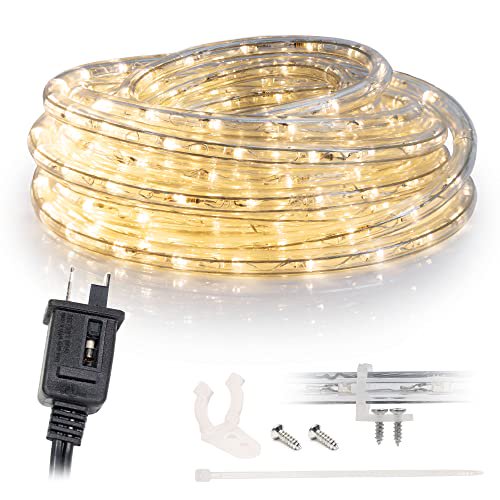 20 Feet Warm White LED Rope Lights for Holiday Christmas Party