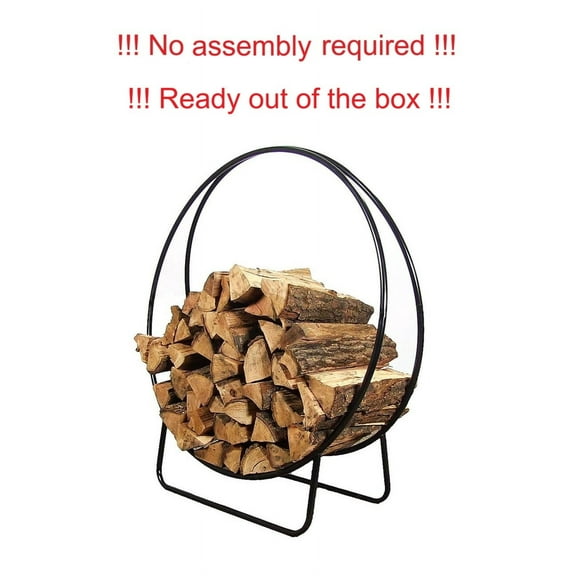 20" Firewood Log Hoop Firewood Rack, Round Tubular Steel Wood Storage Holder Metal Firewood Log Hoop, Firewood Storage Organizer for Fireplace, Wood Stove, Hearth, Fire Pit, Patio