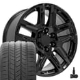 thumbnail image 1 of OE Wheels CV63 20 Inch Rims and Tires Fit Silverado 1500 Z71 Style 6x139.7 20x9 Gloss Black - Hollander 5913 - Eagle LS-2 275/55-20 (Set of 4), 1 of 5