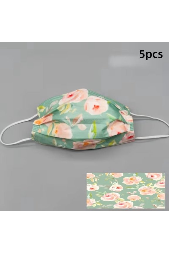 20 Floral Disposable Face Masks for Adults 3-Layer Breathable