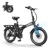 20 Foldable Electric Bike Fat Tire for Adults, 1200W Peak, 48V 13.5Ah, 28MPH 65Mi Max Range E Bike, 5-Speed Riding, Folding Electric Bicycle, Black