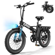 Qlife Hunter 20" Foldable Electric Bike Fat Tire for Adults, 48V 13.5Ah 500W, 28MPH 65Mi Max Range E Bike, 5-Speed Riding, Folding Electric Bicycle, Black