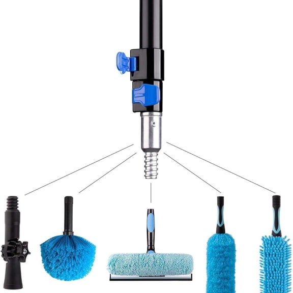 20 Foot High Reach 5-to-12 Foot Long Duster for High Ceilings Fan Cleaner with Sturdy Lightweight Extension Pole