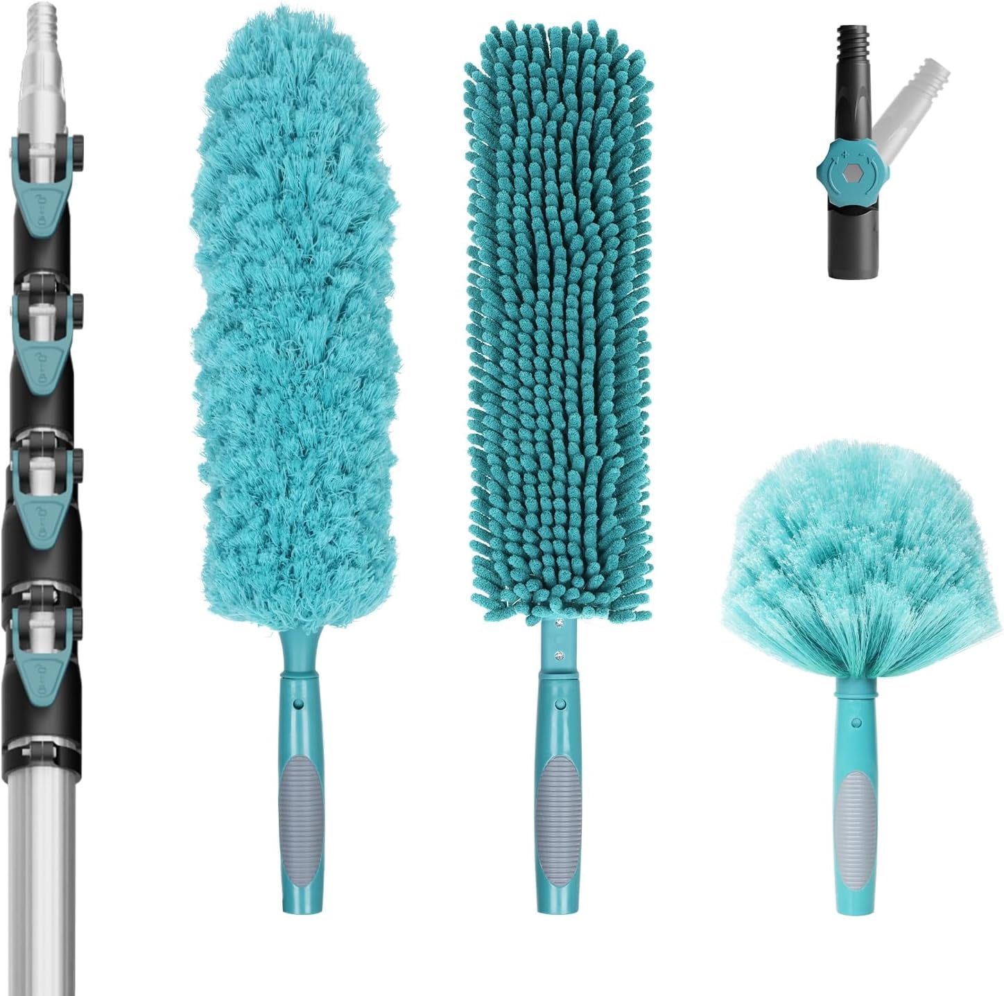 20 Foot High-Reach Duster Kit with 5-12FT Extendable Pole - High ...