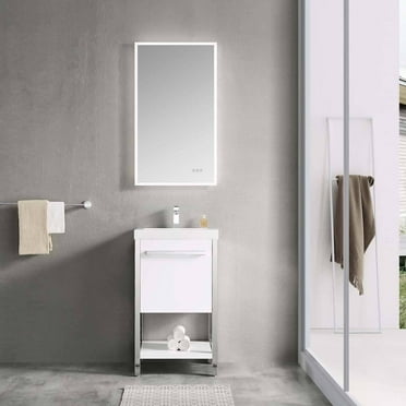 20" Freestanding Bathroom Vanity with Sink - Glossy White