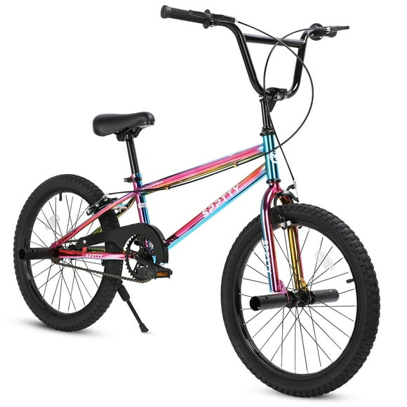 20" Freestyle BMX Bike with 4 Pegs,Kids Bicycle for Teen Beginner, Age 7-14 Years,Multicolor