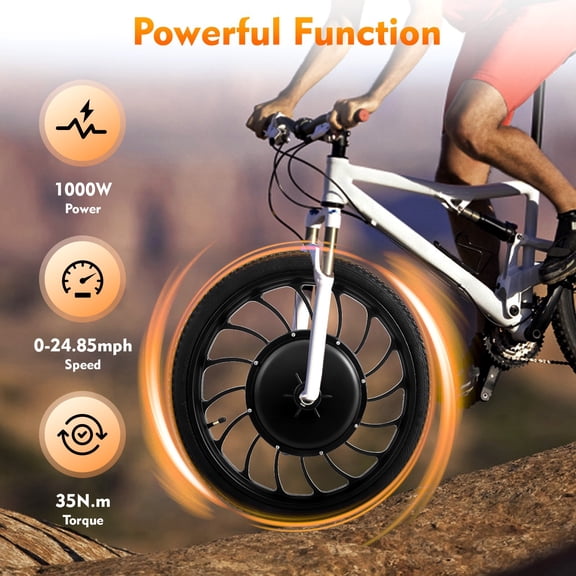20" Front Wheel Electric Bicycle Conversion Kit Motor Hub E Bike 1000W 48V, for E-bike, Going to Work, Going to School, Riding, Field Trips, and Recreation