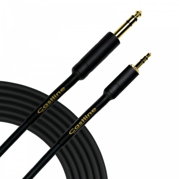 20 Ft Castline Gold 3.5mm TRS to 1/4" TS Mogami 2549 Stereo to Mono Summing Cable with Resistors