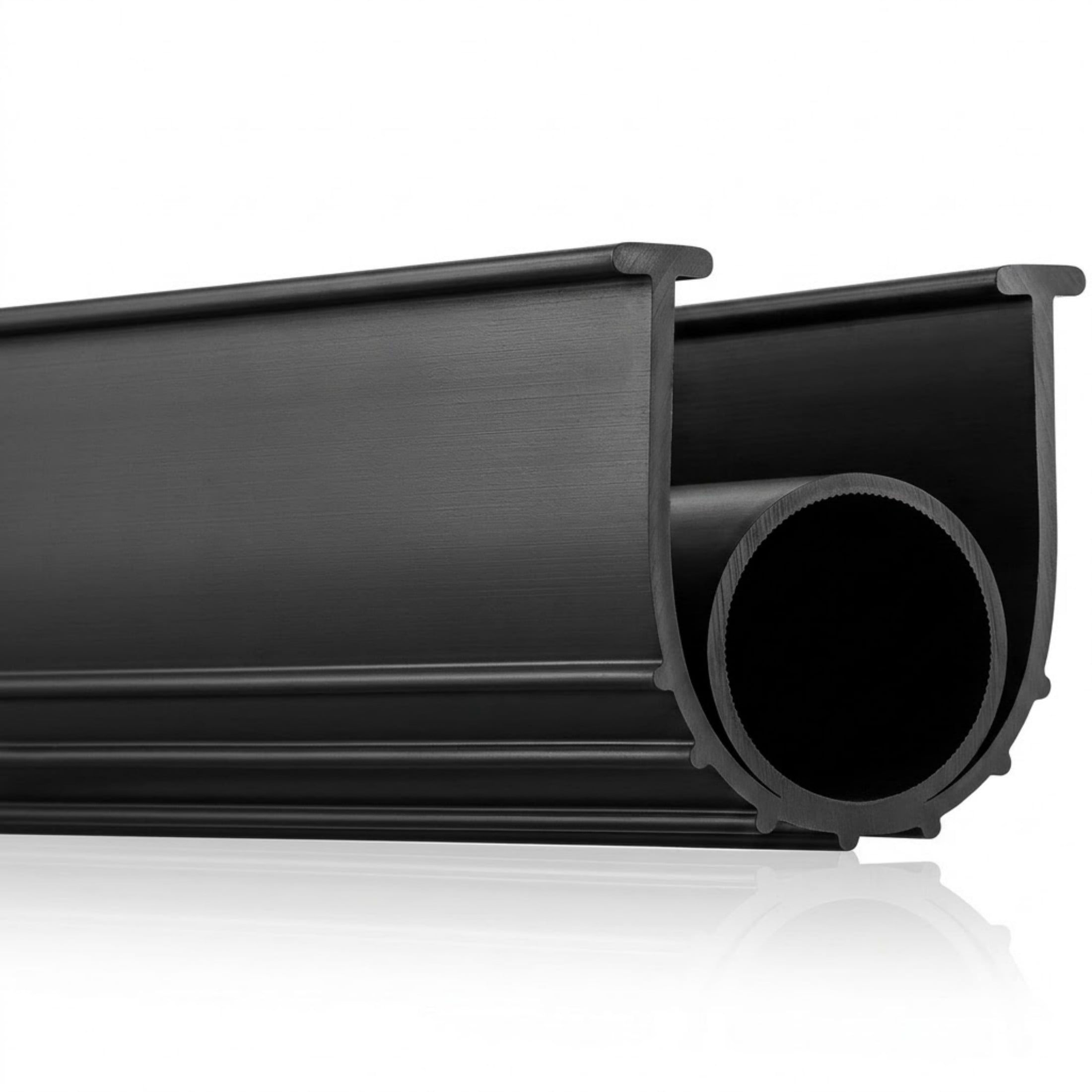 20 Ft Garage Door Bottom Seal Weather Stripping, Universal U-Shape and O-Ring Rubber Threshold with 5/16" T-Ends and 3 3/4" Width, Black