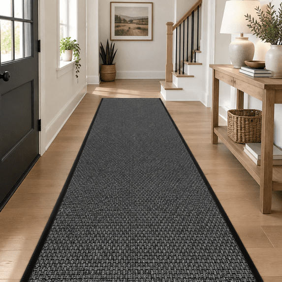 20 Ft Jute Hallway Rug Runner Non Slip Washable Rubbered Extra Kitchen ...