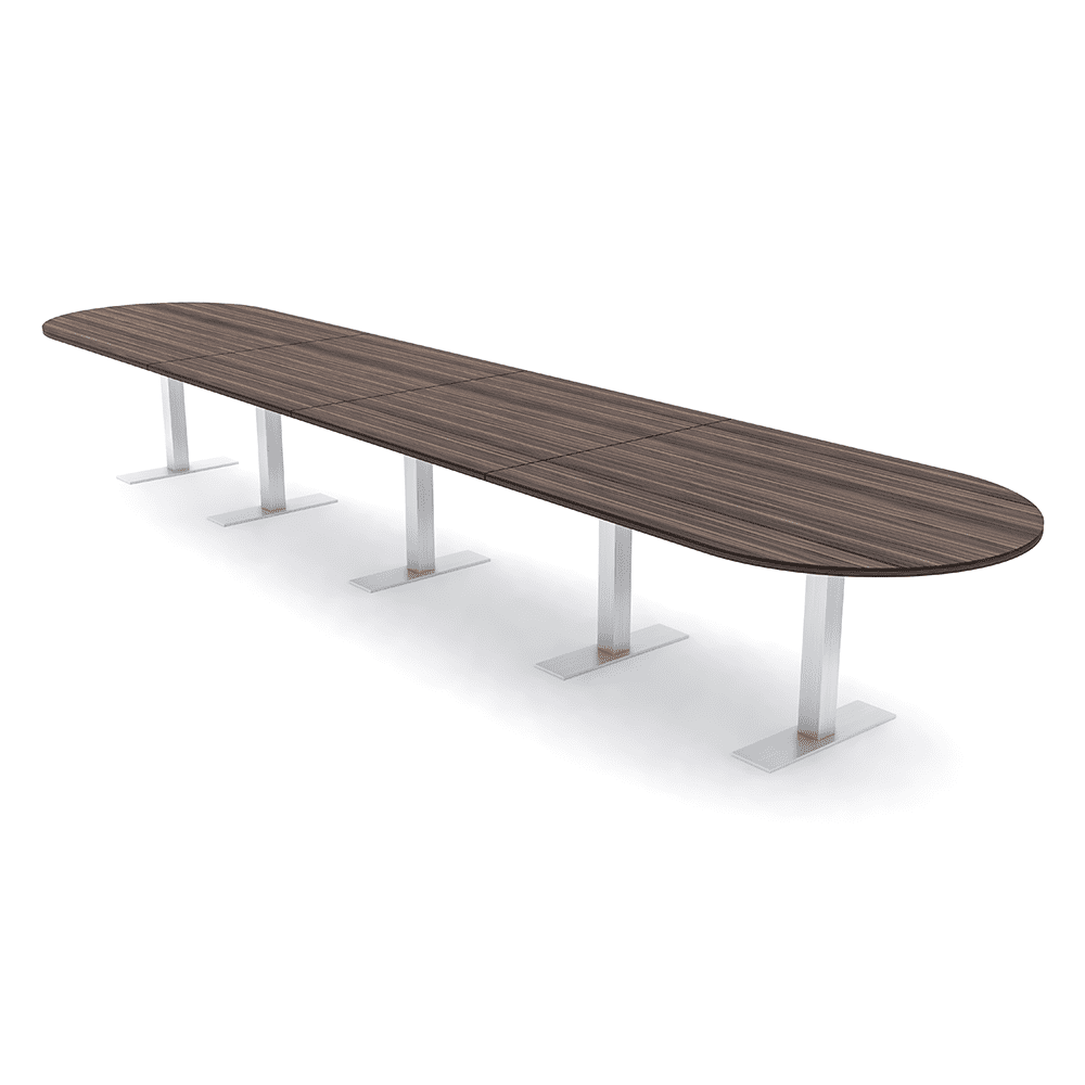 20 Ft Modular Racetrack Conference Table Metal T Bases Electric Units ...