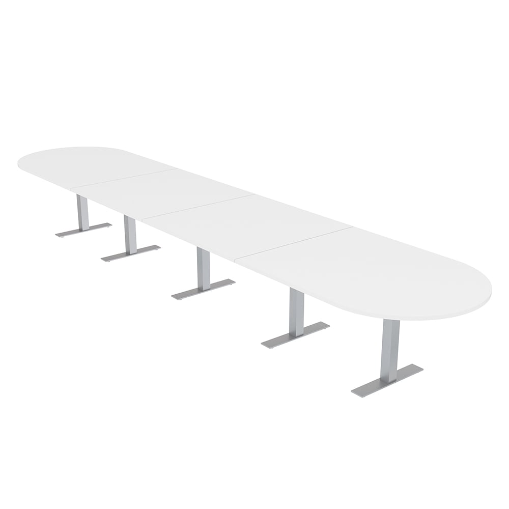 20 Ft Modular Racetrack Conference Table Metal T Bases Electric Units ...