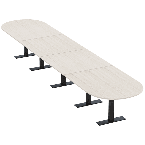 20 Ft Modular Racetrack Conference Table Metal T Bases Electric Units