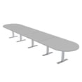 20 Ft Modular Racetrack Conference Table Metal T Bases Electric Units ...