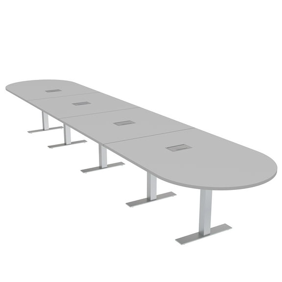 20 Ft Modular Racetrack Conference Table Metal T Bases Electric Units
