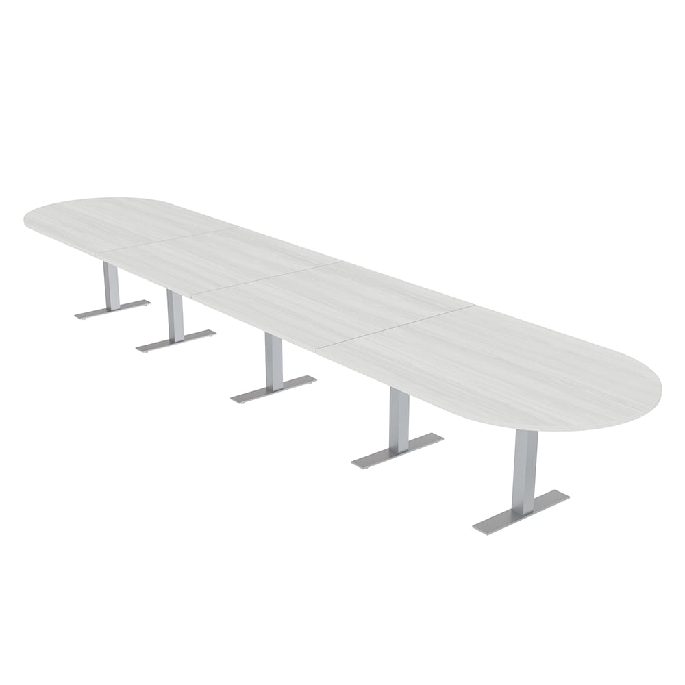 20 Ft Modular Racetrack Conference Table Metal T Bases Electric Units ...
