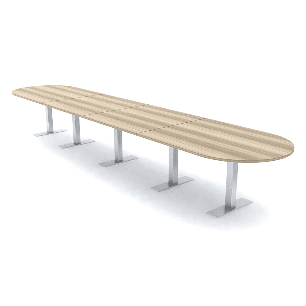 20 Ft Modular Racetrack Conference Table Metal T Bases Electric Units ...