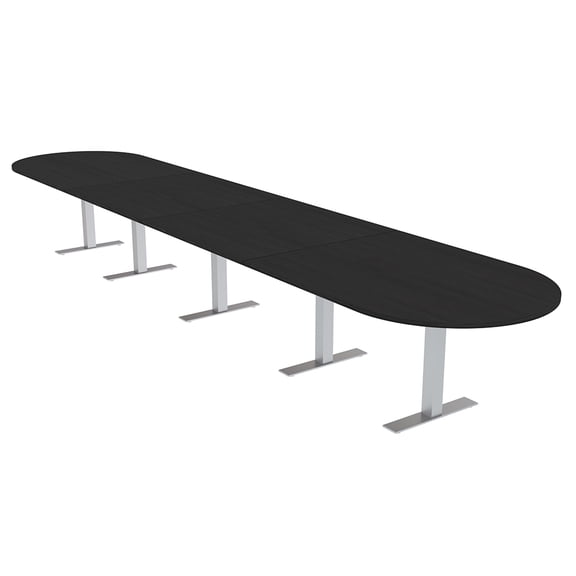 20 Ft Modular Racetrack Conference Table Metal T Bases Electric Units