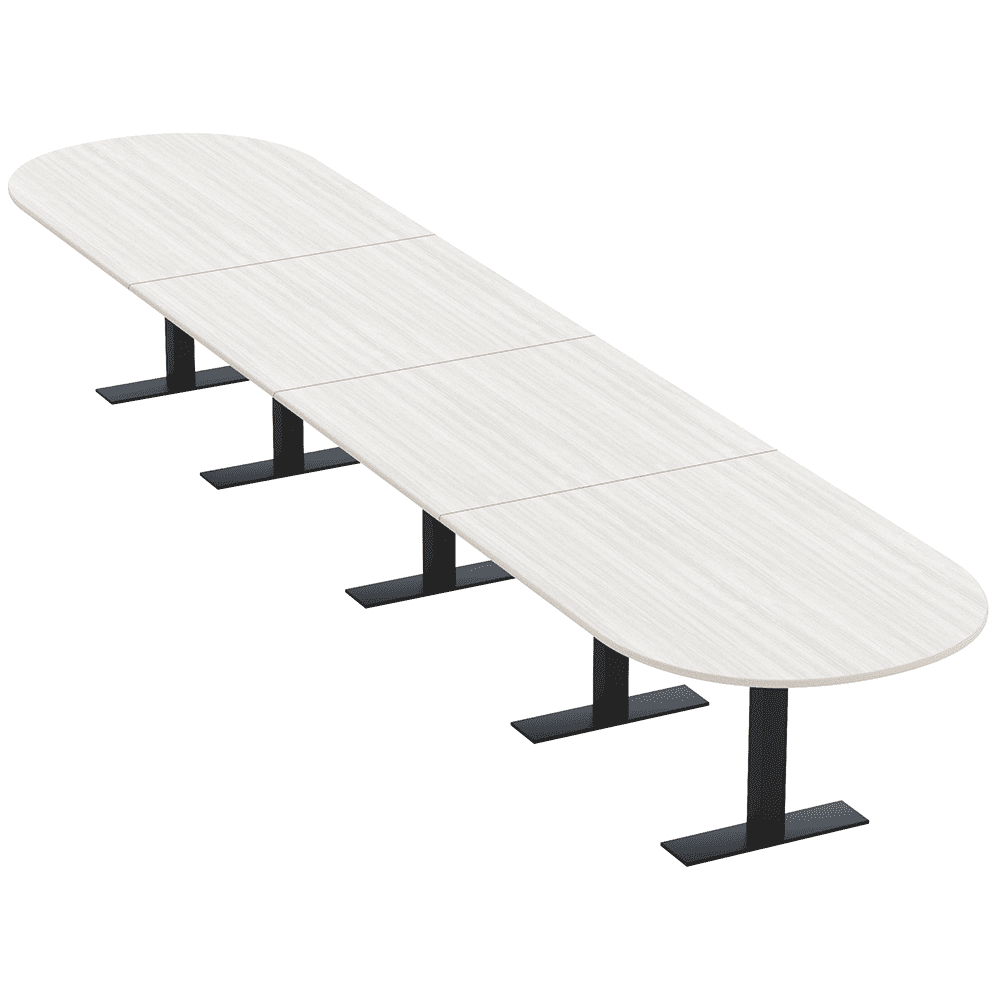 20 Ft Modular Racetrack Conference Table Metal T Bases Electric Units ...