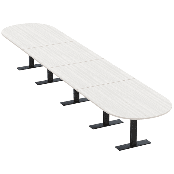 20 Ft Modular Racetrack Conference Table Metal T Bases Electric Units
