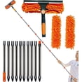 thumbnail image 1 of 20 Ft Reach 2 In 1 Window Washing Squeegee 14 Ft Spliceable Extension Pole Cleaning Tool, 1 of 6
