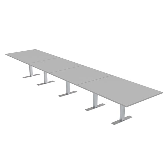20 Ft Rectangular Modular Boardroom Table Metal T Bases Electric Units
