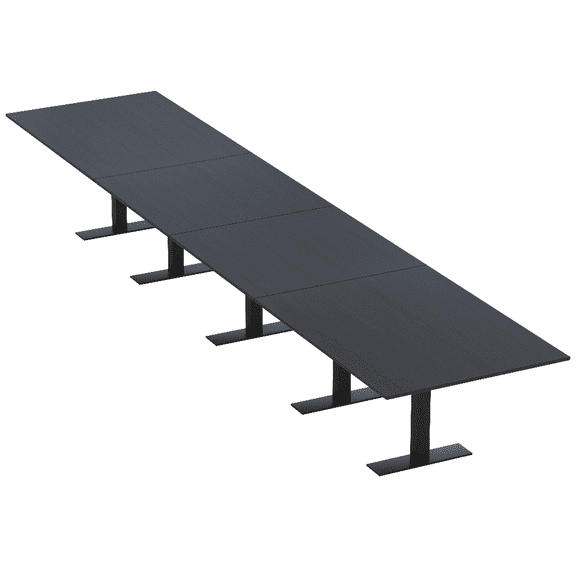 20 Ft Rectangular Modular Boardroom Table Metal T Bases Electric Units