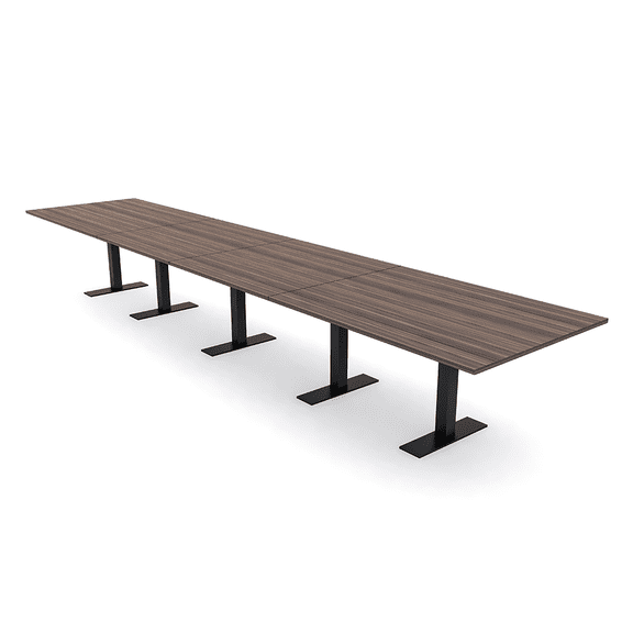 20 Ft Rectangular Modular Boardroom Table Metal T Bases Electric Units