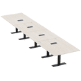 thumbnail image 1 of 20 Ft Rectangular Modular Boardroom Table Metal T Bases Electric Units, 1 of 7