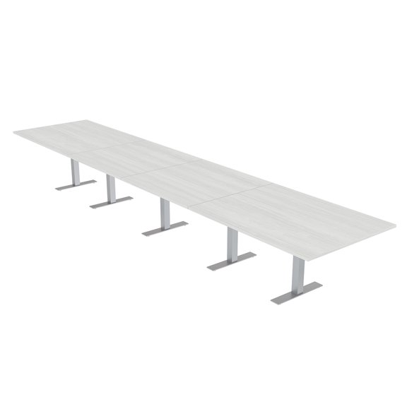 20 Ft Rectangular Modular Boardroom Table Metal T Bases Electric Units