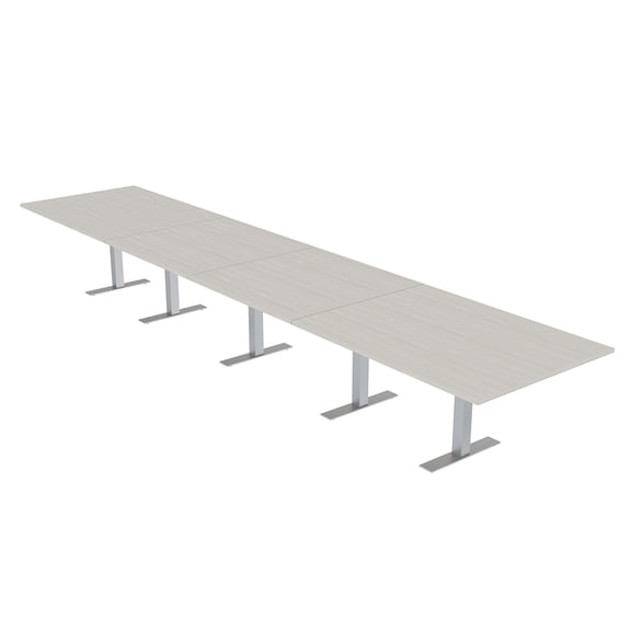 20 Ft Rectangular Modular Boardroom Table Metal T Bases Electric Units