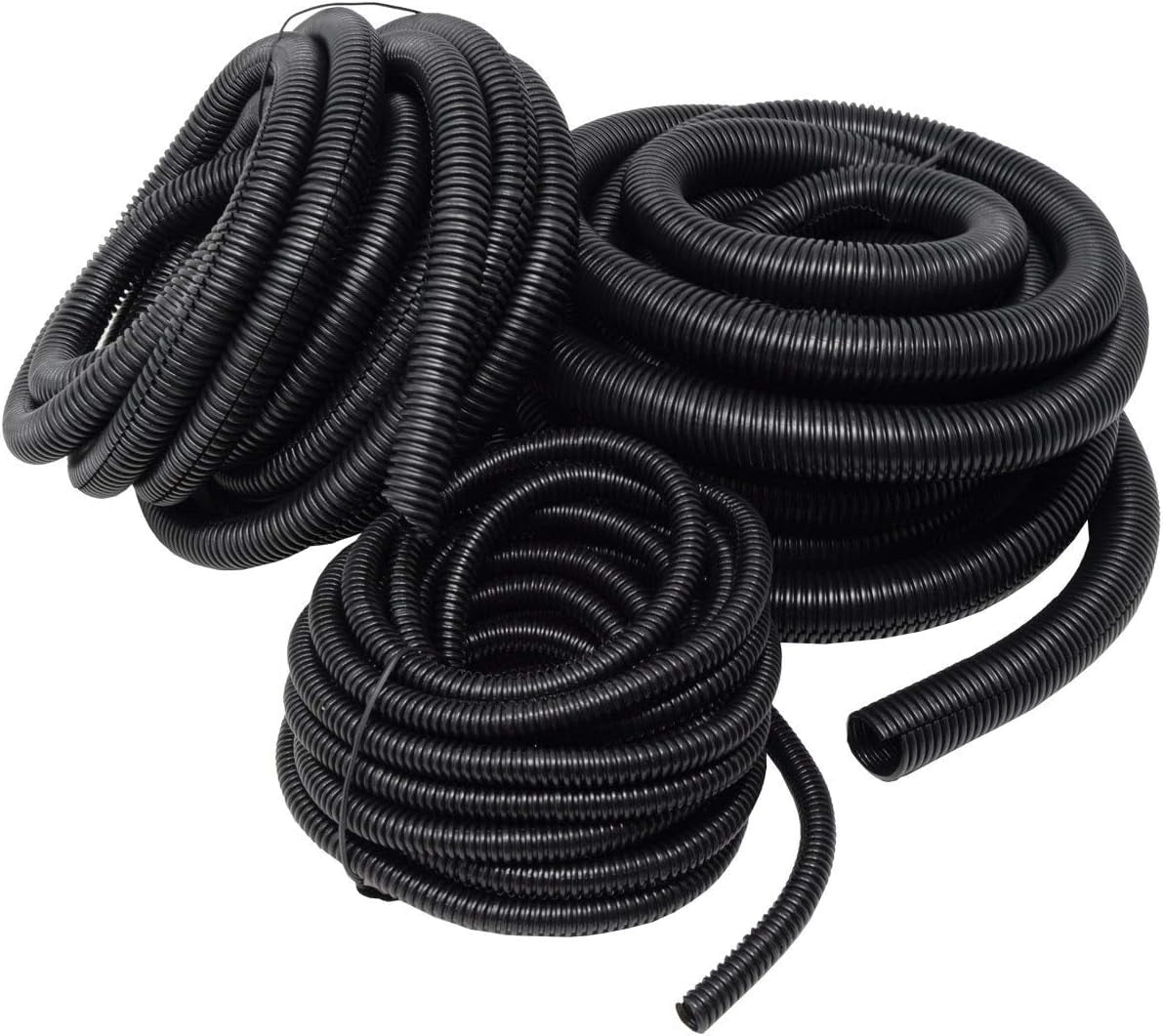 20 Ft Split Loom 1/4 1/2 3/4 Black Wire Harness Wrap Cover Sleeve Conduit
