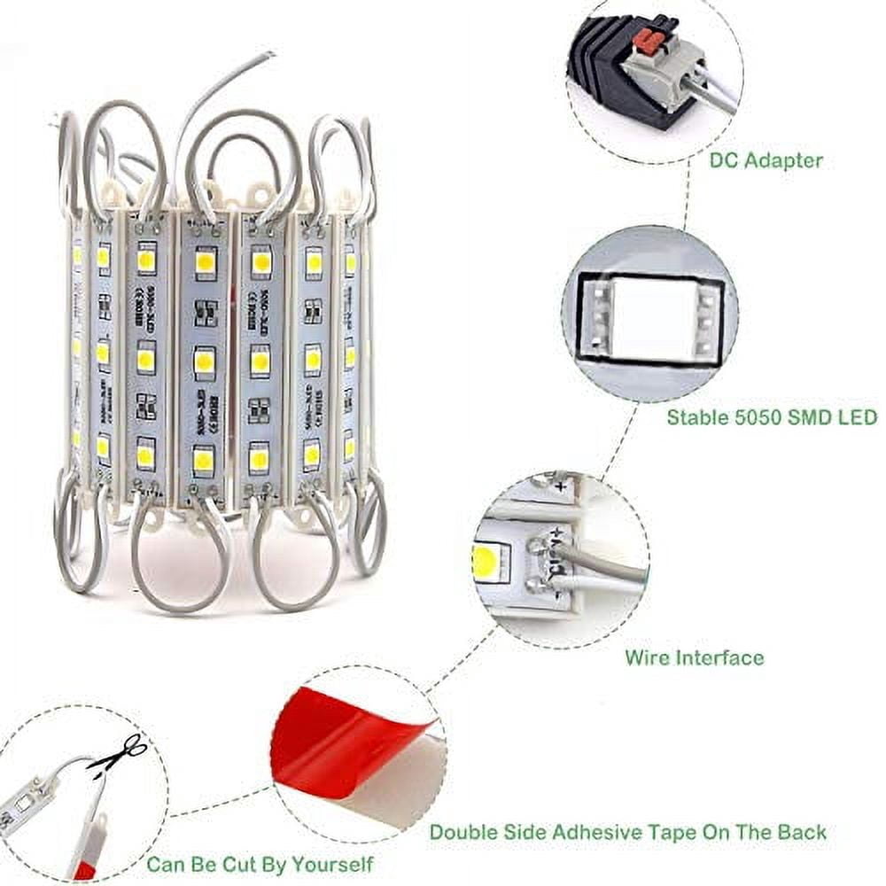 20 Ft Storefront Lights 40 Pieces Warm White 5050 LED Light Module,2 Set 5050 SMD 120 LED Module Store Front Window Sign Strip Light