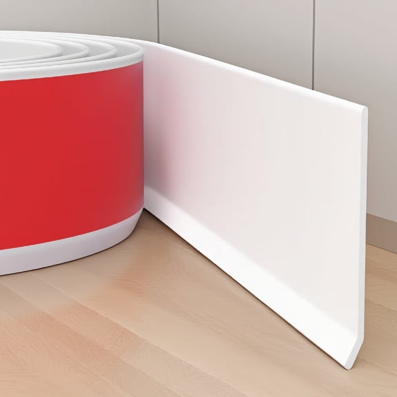 20 Ft x 4 Inch Peel and Stick Baseboard Trim, Self-Adhesive Vinyl Base Molding, Flexible Base, White