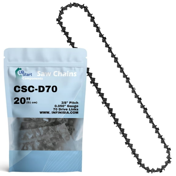 20" Full Chisel chainaw Chain D70 Replacement for Allis Chalmers 295 chainaws - (20 inch, 3/8" Pitch, 0.050" Gauge, 70 Drive Links)
