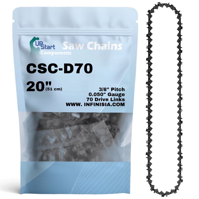 3-Pack 20 Full Chisel Chainsaw Chain for Echo cs 510, 501 - 3/8 .050 70 DL