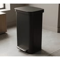thumbnail image 1 of 20 Gallon/80 quart/75.71 L Kitchen Trash Can with Lid, Foot Pedal, Soft Close, Bag Rings - Black Rectangular Step Garbage Bin, 1 of 5