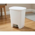 thumbnail image 1 of 20 Gallon - 80 quarts Plastic Step-On Trash Can with Foot Pedal and Lid - White Rectangular Kitchen Garbage Bin, 1 of 5