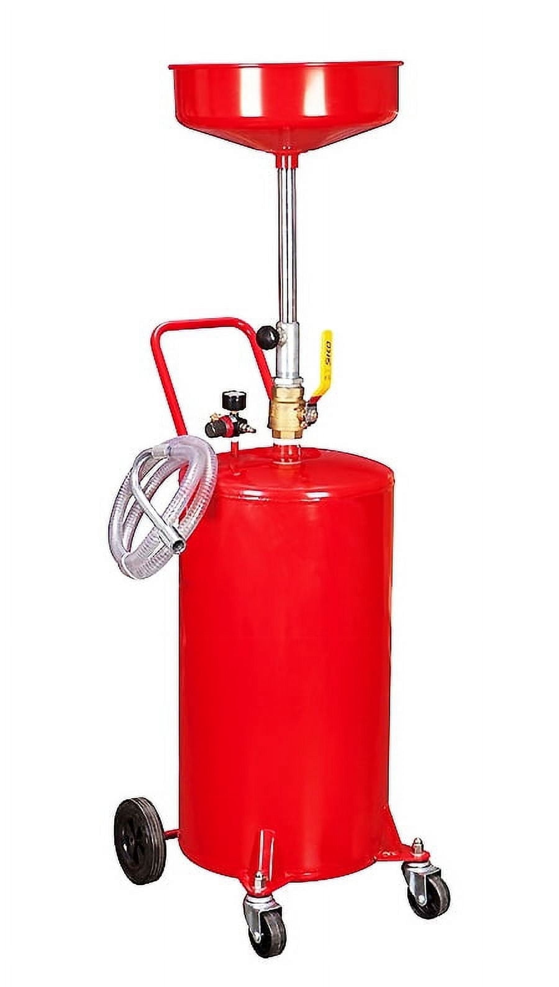 XtremepowerUS 20-Gallon Air-Operated Waste Oil Drain Tank, Portable with Adjustable Funnel & Wheels