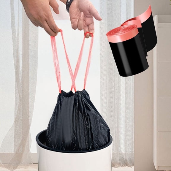 20 Gallon Drawstring Trash Bags 100 Count, Heavy Duty Tall Kitchen Garbage Liners with Leak-Proof Star Sealed Bottom, Large Black Plastic Bags for Home, Office