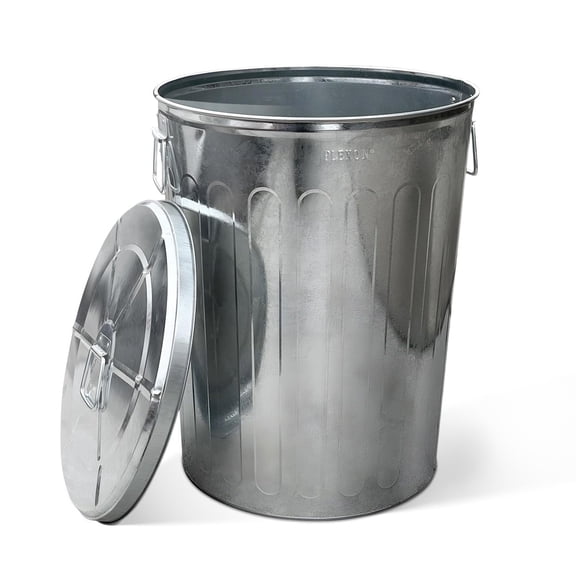 Plexon 20 Gallon Metal Trash Can with Lid Large Galvanized Steel Outdoor Trash Bin Tin Garbage Can for Farm Garage Patio Ash Bucket or Bird Seed Storage Can Heavy Duty Round Container