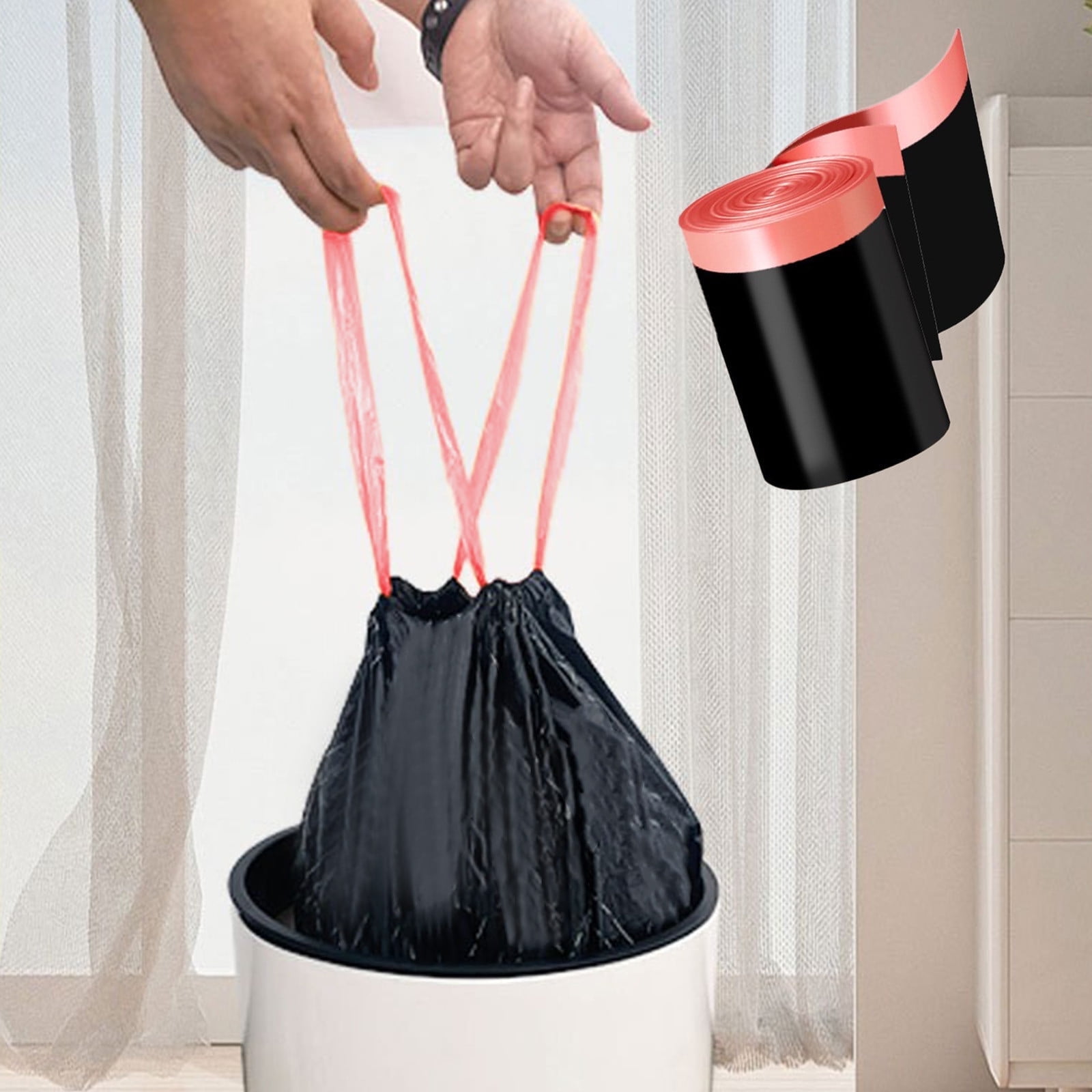 20 Gallon Large Drawstring Trash Bags 100 Counts Heavy Duty Tall Kitchen Garbage Liners, Large Trash Bags Size Chart for Home, Office, Light Residential Waste Outdoor Lawn and K