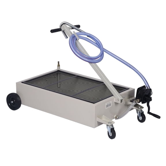 20 Gallon Oil Drain Pan with Pump - Low Profile Automotive Fluid Extractor
